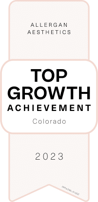 Allergen Aesthetics Top Growth Achievement 2023 badge